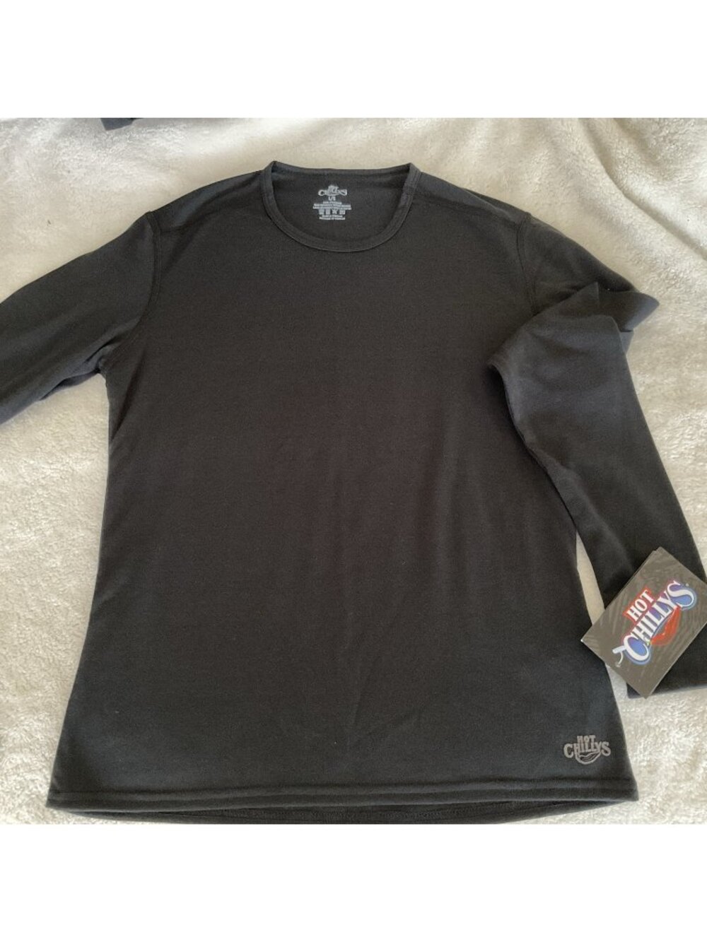 Hot Chillys Youth LightWeight Crewneck Midweight Black Base Layer Sz Large NWT